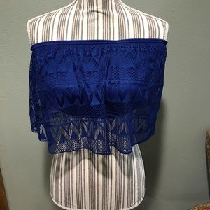 Tube top with lace over lay
